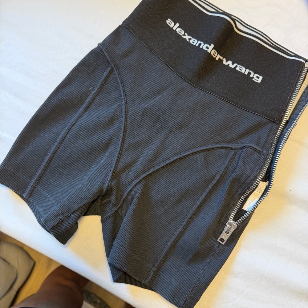 Alexander Wang Black Zip-Up Shorts